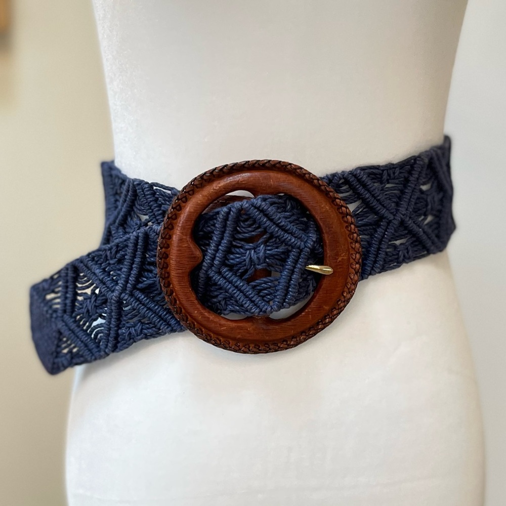 RALPH LAUREN NAVY WOVEN BELT S